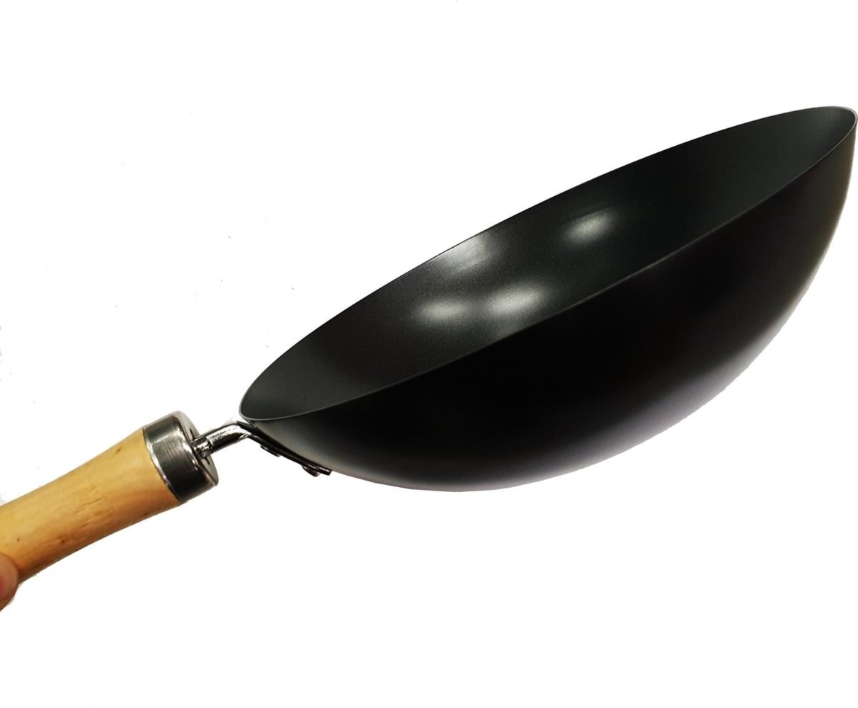 Merkloos Kitchen pan Non-stick coating - wok pan - wooden handle - non-stick - Ø 30 cm - Wok 30 cm wooden handle Merkloos Kitchen pan Non-stick coating - wok pan - wooden handle - non-stick - Ø 30 cm - Wok 30 cm wooden handle