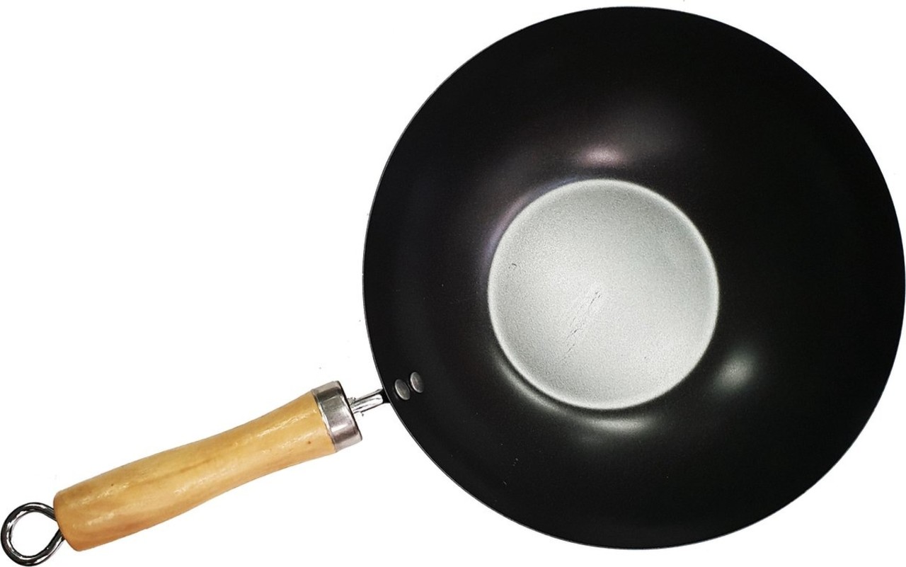 Merkloos Kitchen pan Non-stick coating - wok pan - wooden handle - non-stick - Ø 30 cm - Wok 30 cm wooden handle Merkloos Kitchen pan Non-stick coating - wok pan - wooden handle - non-stick - Ø 30 cm - Wok 30 cm wooden handle