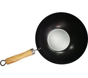 Merkloos Kitchen pan Non-stick coating - wok pan - wooden handle - non-stick - Ø 30 cm - Wok 30 cm wooden handle Merkloos Kitchen pan Non-stick coating - wok pan - wooden handle - non-stick - Ø 30 cm - Wok 30 cm wooden handle