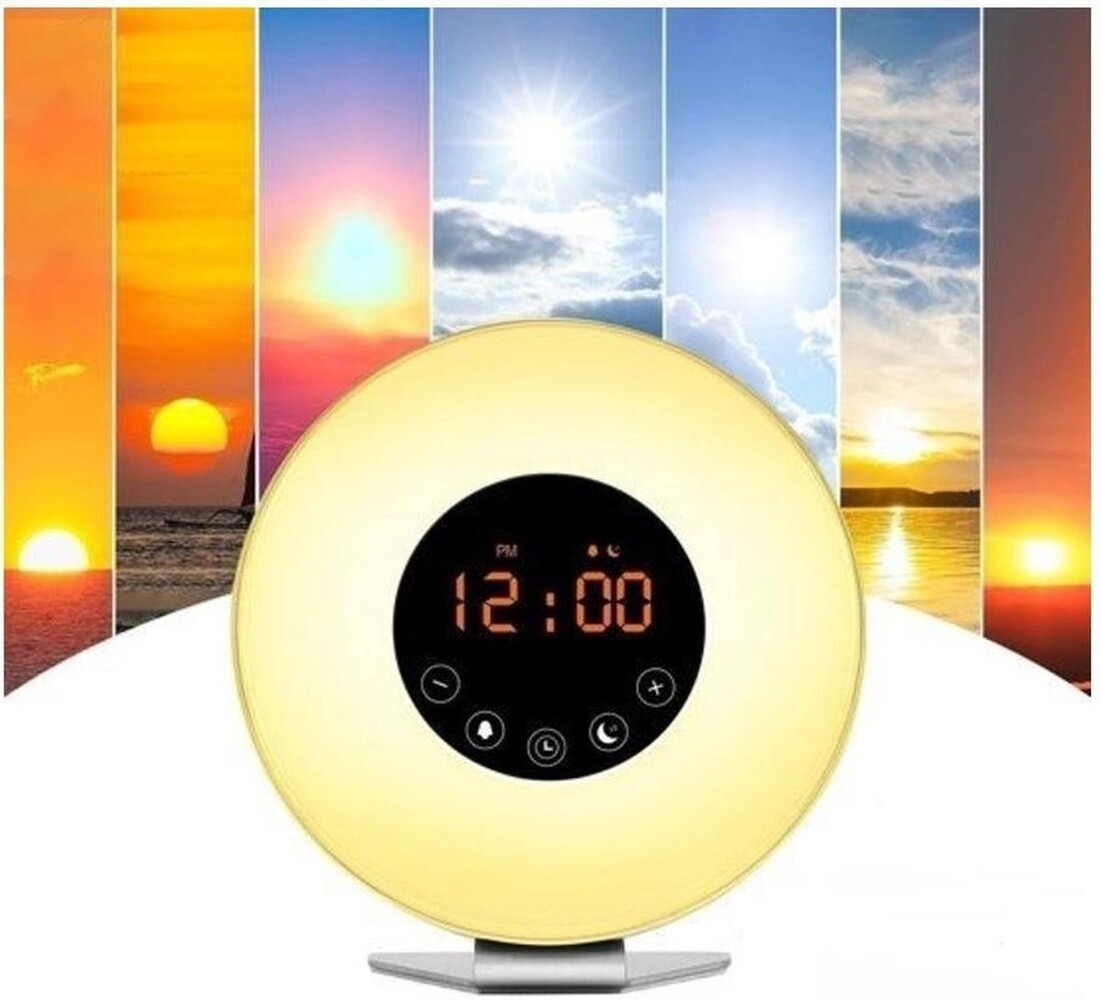 Merkloos Wake Up Light Wekker - Natuurlijk Wakker Worden - 10 Verschillende Helderheids Standen - Snooze Functie - Radio is Ontvangbaar - Alarm - Verschillende Kleuren Licht - Natuurlijke Geluiden voor een Heerlijke Ontwaking Merkloos Wake Up Light Wekker - Natuurlijk Wakker Worden - 10 Verschillende Helderheids Standen - Snooze Functie - Radio is Ontvangbaar - Alarm - Verschillende Kleuren Licht - Natuurlijke Geluiden voor een Heerlijke Ontwaking