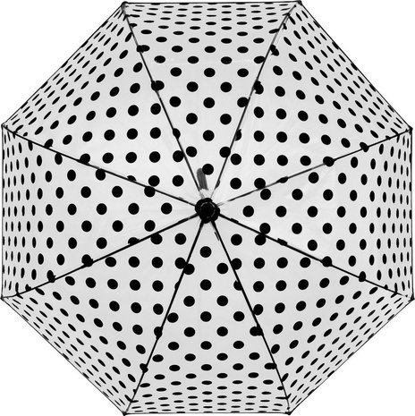 Discountershop Transparante Bruidsparaplu met Retro-ontwerp – Koepelparaplu Polka Dot Ø86cm – Winddichte Bubbleparaplu - PVC Trouwparaplu met Haak