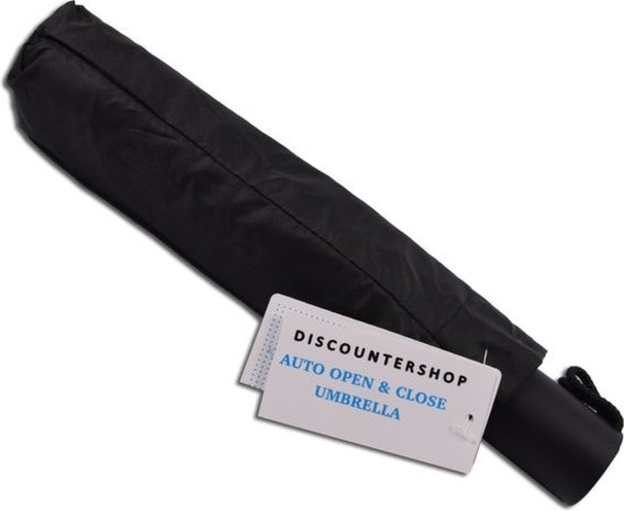 Discountershop 2x Automatic Storm Umbrella - Umbrella - Automatic, Foldable & Windproof up to 70 - 80 km p/h - Ø 95 cm - 7 panels - Double Layer - Black