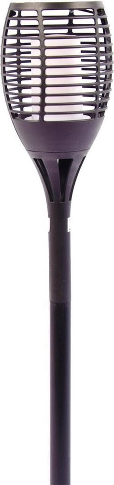 Grundig Solarlamp LED vlam 12 lampjes - elektrische fakkel solar LED 48 cm kunststof oranje/zwart - Solar tuinlampen pilaar/paal op zonne-energie - tuinverlichting - Solar LED Tuinverlichting - Tuindecoratie