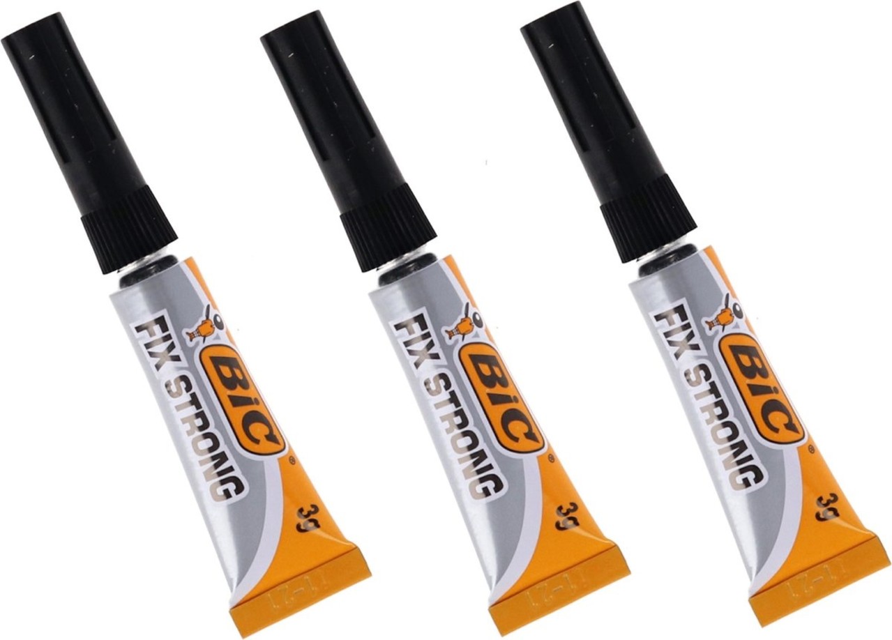 BIC Secondelijm 3 stuks- BIC secondelijm - 3 gram per lijm