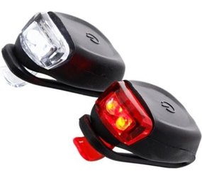 Discountershop Bicycle lights LED front light and rear light silicone set of 2 - Bicycle lighting front light and rear light lighting set - Bicycle lights children's bicycle lighting set waterproof silicon Discountershop Bicycle lights LED front light and rear light silicone set of 2 - Bicycle lighting front light and rear light lighting set - Bicycle lights children's bicycle lighting set waterproof silicon