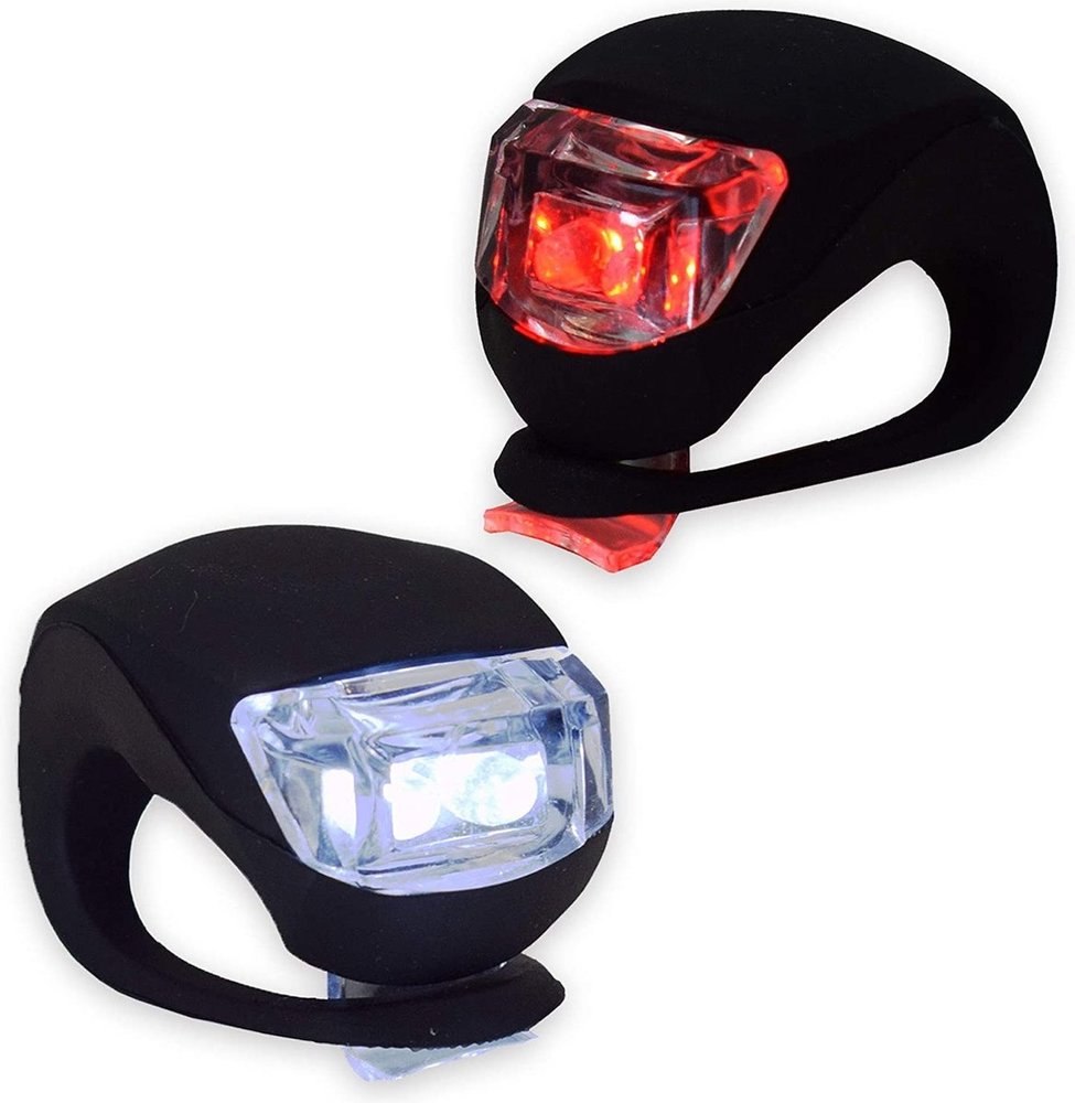 Discountershop Fietsverlichting LED voorlicht en achterlicht siliconen set van 2 - Fiets verlichting voorlamp en achterlamp verlichtingsset - Fietslampjes kinderen fietsverlichtingsset waterdicht silicon Discountershop Fietsverlichting LED voorlicht en achterlicht siliconen set van 2 - Fiets verlichting voorlamp en achterlamp verlichtingsset - Fietslampjes kinderen fietsverlichtingsset waterdicht silicon