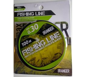 Max Ranger Vislijn - Vislijn Helder - Visdraad - Nylon - 0.30 mm | 100 M Max Ranger Vislijn - Vislijn Helder - Visdraad - Nylon - 0.30 mm | 100 M