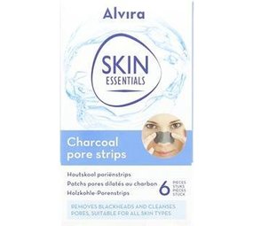 Alvira Alvira Skin essentials Charcoal pore strips - 6 stuks Alvira Alvira Skin essentials Charcoal pore strips - 6 stuks