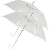 3x Transparante paraplu's met kunststof handvat 86 cm - Regenbescherming 3 stuks 3x Transparante paraplu's met kunststof handvat 86 cm - Regenbescherming 3 stuks