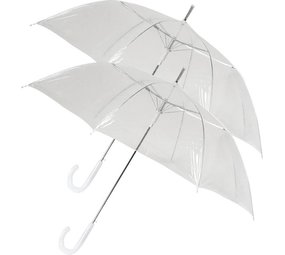 3x Transparent umbrellas with plastic handle 86 cm - Rain protection 3 pieces 3x Transparent umbrellas with plastic handle 86 cm - Rain protection 3 pieces