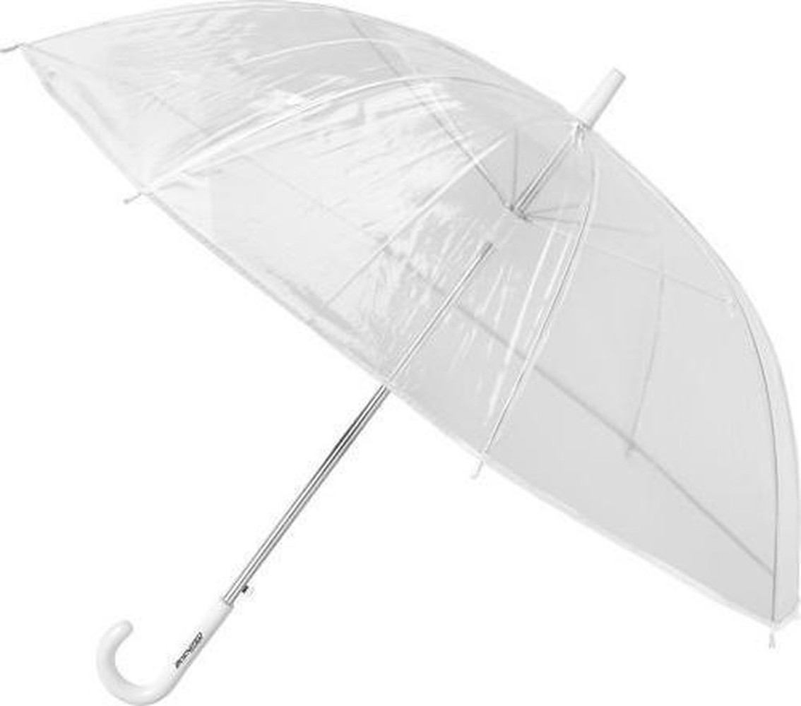 3x Transparent umbrellas with plastic handle 86 cm - Rain protection 3 pieces