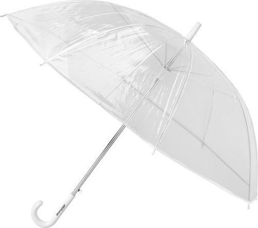 3x Transparent umbrellas with plastic handle 86 cm - Rain protection 3 pieces