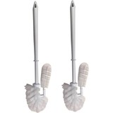 Discountershop Toiletborstel 2 stuks met randreiniger 38 cm wit Discountershop Toiletborstel 2 stuks met randreiniger 38 cm wit