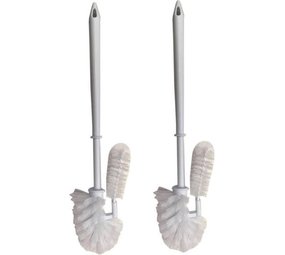 Discountershop Toiletborstel 2 stuks met randreiniger 38 cm wit Discountershop Toiletborstel 2 stuks met randreiniger 38 cm wit