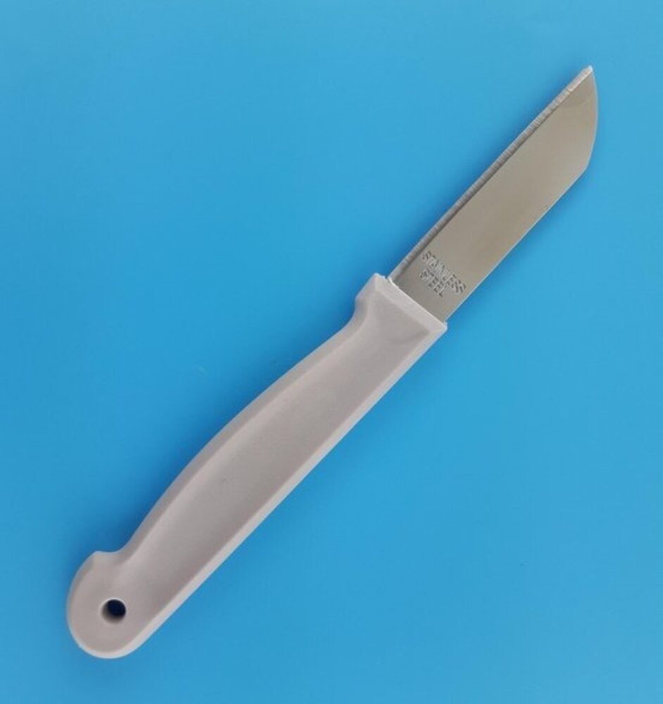 Merkloos Schilmesje 8 stuks - 16 cm grijs