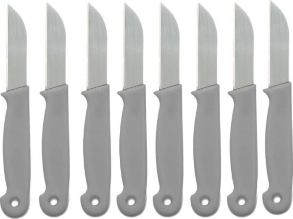 Merkloos Schilmesje 8 stuks - 16 cm grijs