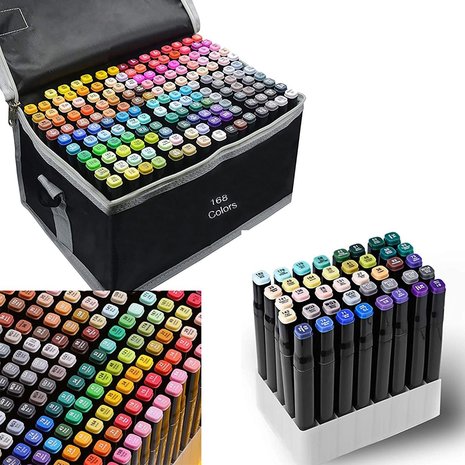 Discountershop Double sided marking 168 pcs twin markers XXL set - Pen with 168 pcs Discountershop Double sided marking 168 pcs twin markers XXL set - Pen with 168 pcs