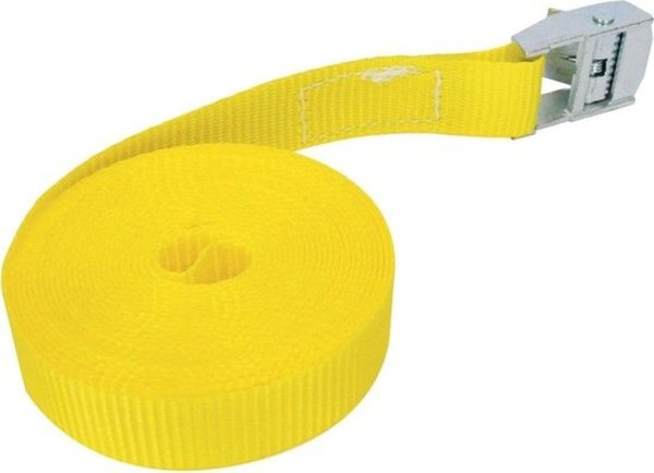 Merkloos 2X Snelsluiting Spanband 2,5 meter 100 Kg Geel - snelsluiting Merkloos 2X Snelsluiting Spanband 2,5 meter 100 Kg Geel - snelsluiting
