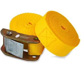 Merkloos 2X Snelsluiting Spanband 2,5 meter 100 Kg Geel - snelsluiting Merkloos 2X Snelsluiting Spanband 2,5 meter 100 Kg Geel - snelsluiting