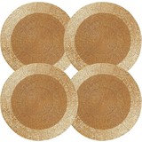 Discountershop Placemats - Round - 30 cm - 4 pieces - Pad - Heat resistant - GOLD - Luxurious look beaded Placemat Discountershop Placemats - Round - 30 cm - 4 pieces - Pad - Heat resistant - GOLD - Luxurious look beaded Placemat