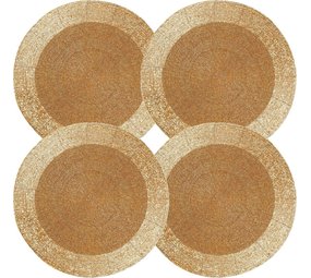 Discountershop Placemats - Round - 30 cm - 4 pieces - Pad - Heat resistant - GOLD - Luxurious look beaded Placemat Discountershop Placemats - Round - 30 cm - 4 pieces - Pad - Heat resistant - GOLD - Luxurious look beaded Placemat