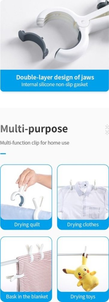 Discountershop Clamps 12 pieces - Clothespins - 12 pieces - White and blue 100% plastic and therefore stainless | Do not leave any prints Discountershop Clamps 12 pieces - Clothespins - 12 pieces - White and blue 100% plastic and therefore stainless | Do not leave any prints