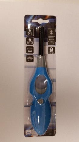 Merkloos Gasaansteker - Navulbaar met kinderbeveiliging - Blauw Merkloos Gasaansteker - Navulbaar met kinderbeveiliging - Blauw
