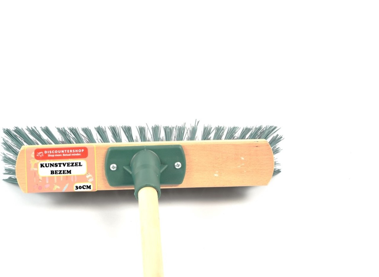 Discountershop Bezem 30 cm inclusief staal 120 cm groen Huishouden Bezem stevig Discountershop Bezem 30 cm inclusief staal 120 cm groen Huishouden Bezem stevig