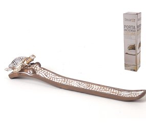 Merkloos Turtle incense holder 30cm | Handmade and painted Resin incense holder