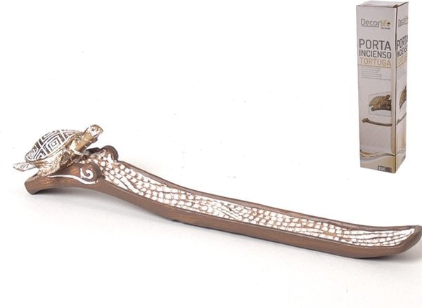 Merkloos Schildpad wierookhouder 30cm |Handgemaakte en beschilderde Hars wierookhouder