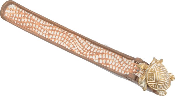 Merkloos Turtle incense holder 30cm | Handmade and painted Resin incense holder