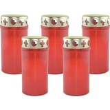 Merkloos 5pieces Memorial candle - Candle - Buy white candle - Memorial candles - Glass - White candle in glass - Candle holder - Memorial candle - Red - candle - candles