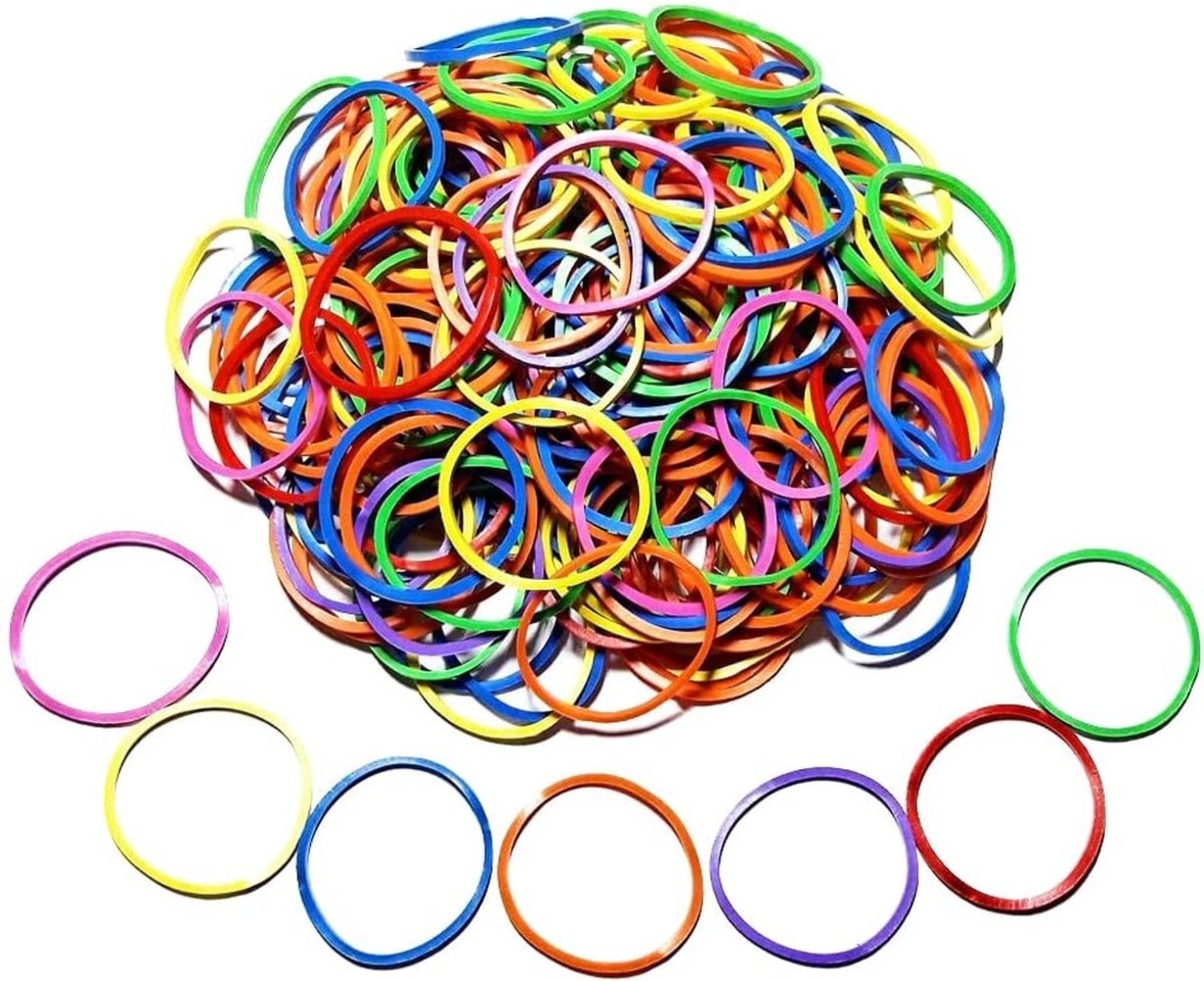 Discountershop 200 stuks elastiekjes rubber met verschillende maten - kleine elastiekjes Bulk elastisch breed geld elastiekjes Houder voor briefpapier Thermostabiliteit Elastiekjes Sterke elastische bandlus Kantoorbenodigdheden (veelkleurig)