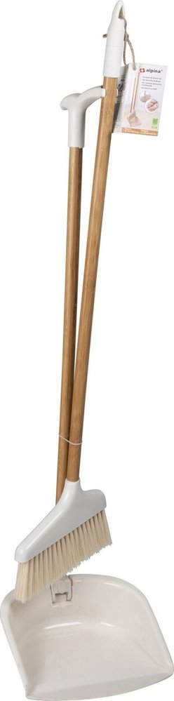Alpina Alpina Broom and Dustpan Set - Dustpan and Dustpan - Cleaning without Bending - Bamboo Alpina Alpina Broom and Dustpan Set - Dustpan and Dustpan - Cleaning without Bending - Bamboo