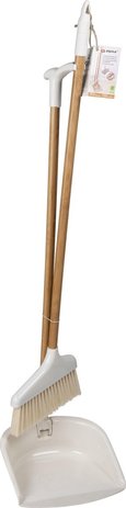 Alpina Alpina Broom and Dustpan Set - Dustpan and Dustpan - Cleaning without Bending - Bamboo Alpina Alpina Broom and Dustpan Set - Dustpan and Dustpan - Cleaning without Bending - Bamboo