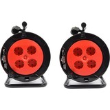 Discountershop 2 pieces - Cable box extension cord cable reel cable extension reel with 4 earthed sockets 15 meters - Cable reel - reel - reel 15 meters - cable reel 250 volts | 3000 watts Discountershop 2 pieces - Cable box extension cord cable reel cable extension reel with 4 earthed sockets 15 meters - Cable reel - reel - reel 15 meters - cable reel 250 volts | 3000 watts