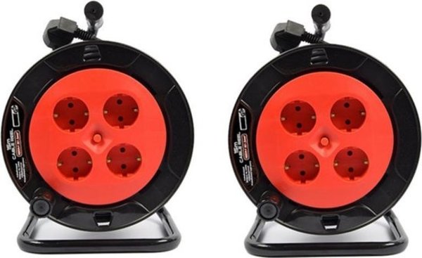 Discountershop 2 stuks - Kabelbox verlengsnoer kabelhaspel kabel verleng haspel met 4 geaarde stopcontacten 15 meter - Kabelhaspel - haspel - haspel 15 meter - kabelhaspel 250 volt | 3000 watt Discountershop 2 stuks - Kabelbox verlengsnoer kabelhaspel kabel verleng haspel met 4 geaarde stopcontacten 15 meter - Kabelhaspel - haspel - haspel 15 meter - kabelhaspel 250 volt | 3000 watt