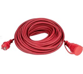 Merkloos Extension cord - earthed - 3,500W - splash-proof (IP44) - 3g x 1.5 mm² - 20 m - Bordo Red Merkloos Extension cord - earthed - 3,500W - splash-proof (IP44) - 3g x 1.5 mm² - 20 m - Bordo Red