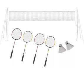 Merkloos Badminton set Including shuttles with net 4 players Merkloos Badminton set Including shuttles with net 4 players