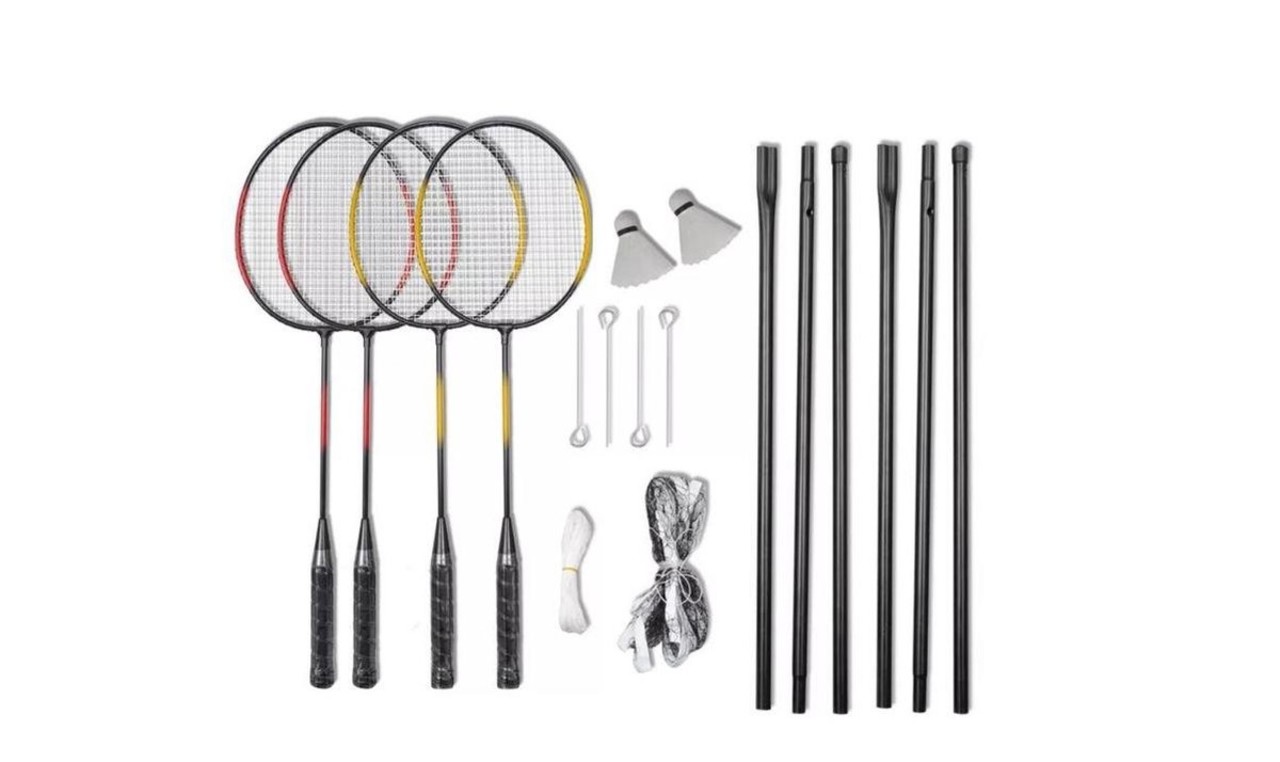 Merkloos Badminton set Including shuttles with net 4 players