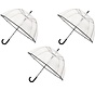 3x Transparante koepelparaplu 85 cm - doorzichtige paraplu - trouwparaplu - bruidsparaplu - stijlvol - plastic - automatisch - trouwen - bruiloft - trendy - fashionable
