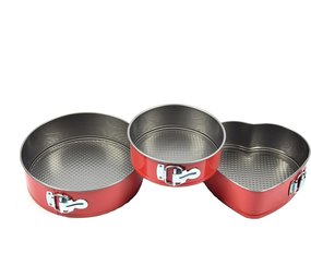 Merkloos Springvorm anti-aanbak 3 delig - Rond Ø 25 cm - Rond Ø 18 cm - Hart Ø 22 cm