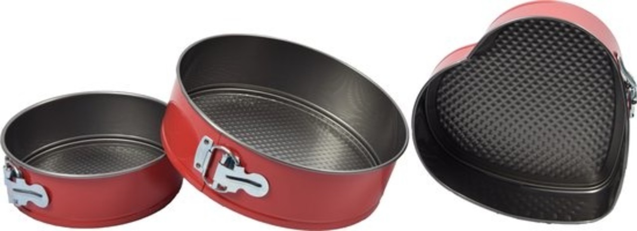 Merkloos Springvorm anti-aanbak 3 delig - Rond Ø 25 cm - Rond Ø 18 cm - Hart Ø 22 cm