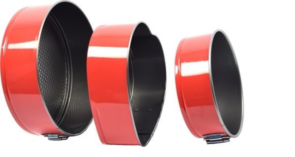 Merkloos Springvorm anti-aanbak 3 delig - Rond Ø 25 cm - Rond Ø 18 cm - Hart Ø 22 cm