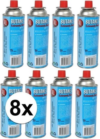 All Ride 400ml Butane Gas Cans for Camping Stoves - MSF-1a Value Pack for Road Trips - Fishing Weekends and Outdoor Cooking - 8 Pieces All Ride 400ml Butane Gas Cans for Camping Stoves - MSF-1a Value Pack for Road Trips - Fishing Weekends and Outdoor Cooking - 8 Pieces