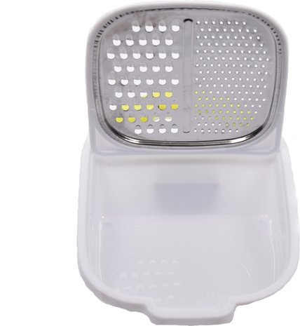 Merkloos Kitchen grater Plastic stainless steel| Grater with storage tray and lid -26.5x18.5x7cm -  Green Merkloos Kitchen grater Plastic stainless steel| Grater with storage tray and lid -26.5x18.5x7cm -  Green