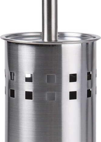 Merkloos Stainless Steel Toilet Brush Holder Premium 1x Stainless Steel Toilet Brush with Holder Set