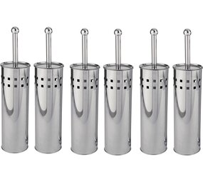 Discountershop 6 Stuks Toiletborstel RVS - Wcborstel Rvs - RVS Toiletborstel in houder - Toiletborstelhouder - Wc borstel - Toiletborstel - Zilver - RVS Discountershop 6 Stuks Toiletborstel RVS - Wcborstel Rvs - RVS Toiletborstel in houder - Toiletborstelhouder - Wc borstel - Toiletborstel - Zilver - RVS