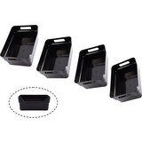 Discountershop 5x stuks Zwarte opbergboxen/opbergdozen/opbergmanden kunststof - 5 liter - opbergen manden/dozen/bakken - opbergers