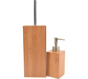 Merkloos Bamboe toiletborstel met zeepdispenser Merkloos Bamboe toiletborstel met zeepdispenser